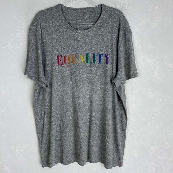John Varvatos tee shirt men size XXL pride EQUALITY graphic gray NEW - Picture 1 of 12